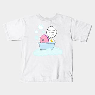 It is time to take a bath, dinosaur Kids T-Shirt